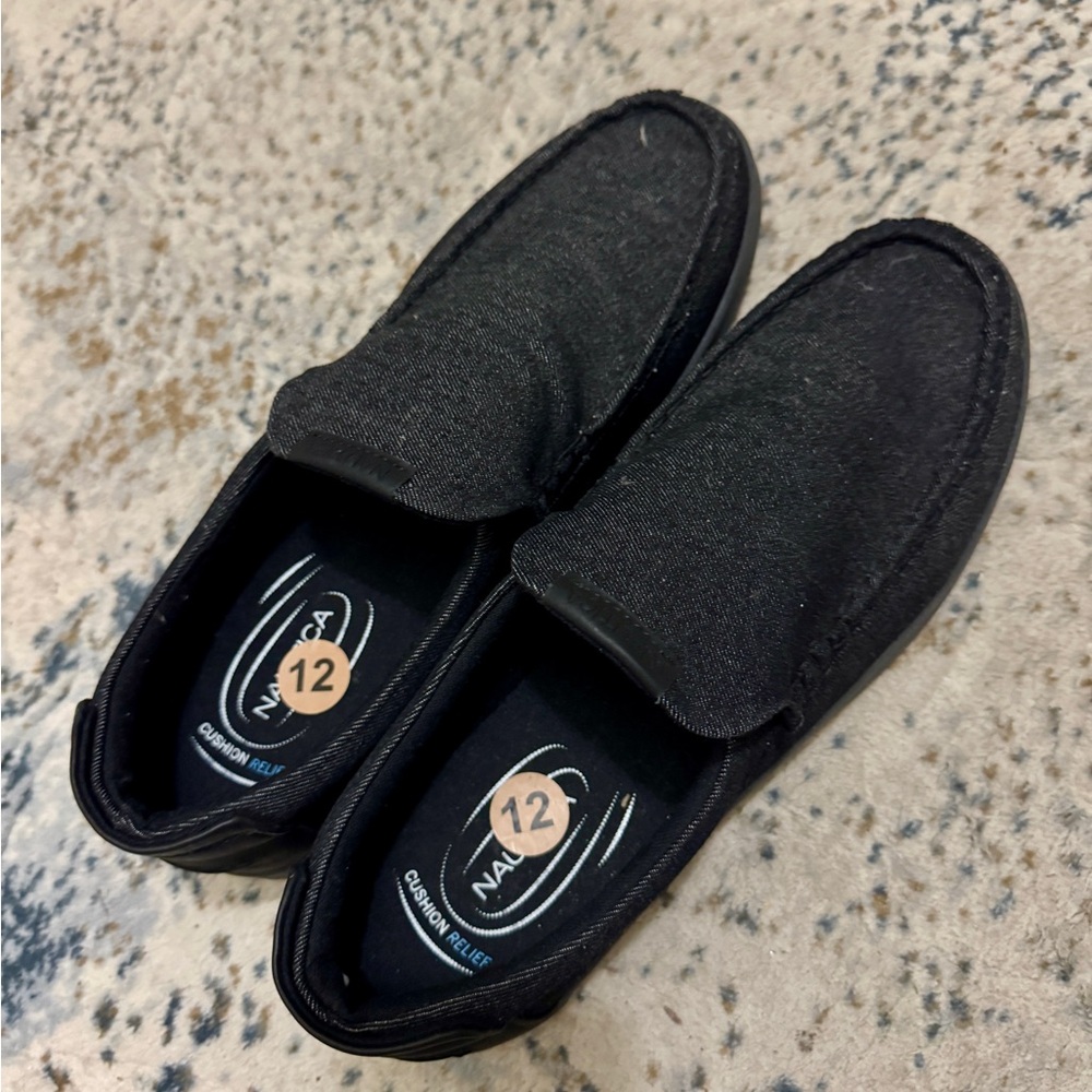 Nautica Black Sneakers with Soft Fabric and Slip-On Design